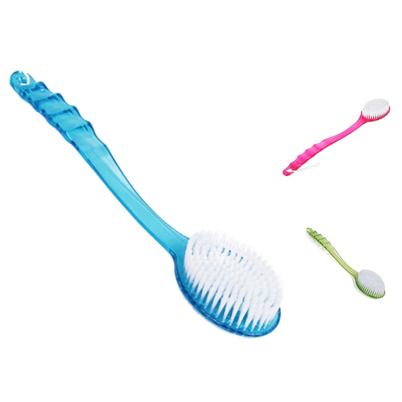

Пластиковая щетка с длинной ручкой для ванны и душа, щетка для очистки кожи, Массажер синего цвета