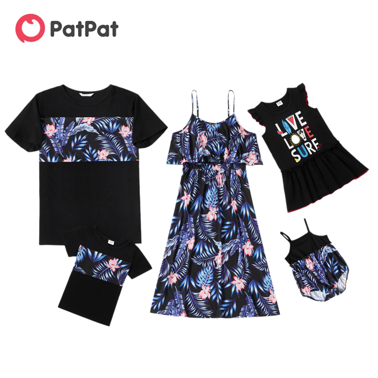 

PatPat 2021 New Summer Mosaic Family Matching Sets(Floral Tank Dresses - Splice Tops - Rompers)