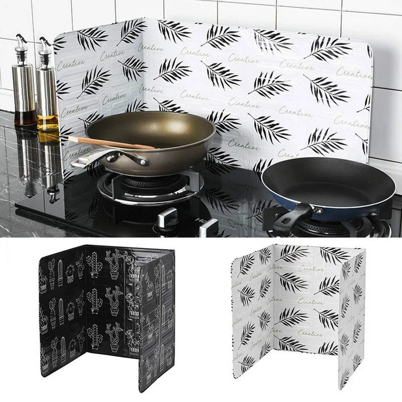 

Aluminum Foldable Splatter Screen Kitchen Tool Gas Stove Baffle Plate Frying Pan Oil Splash Protection Screen Kichen Accessories
