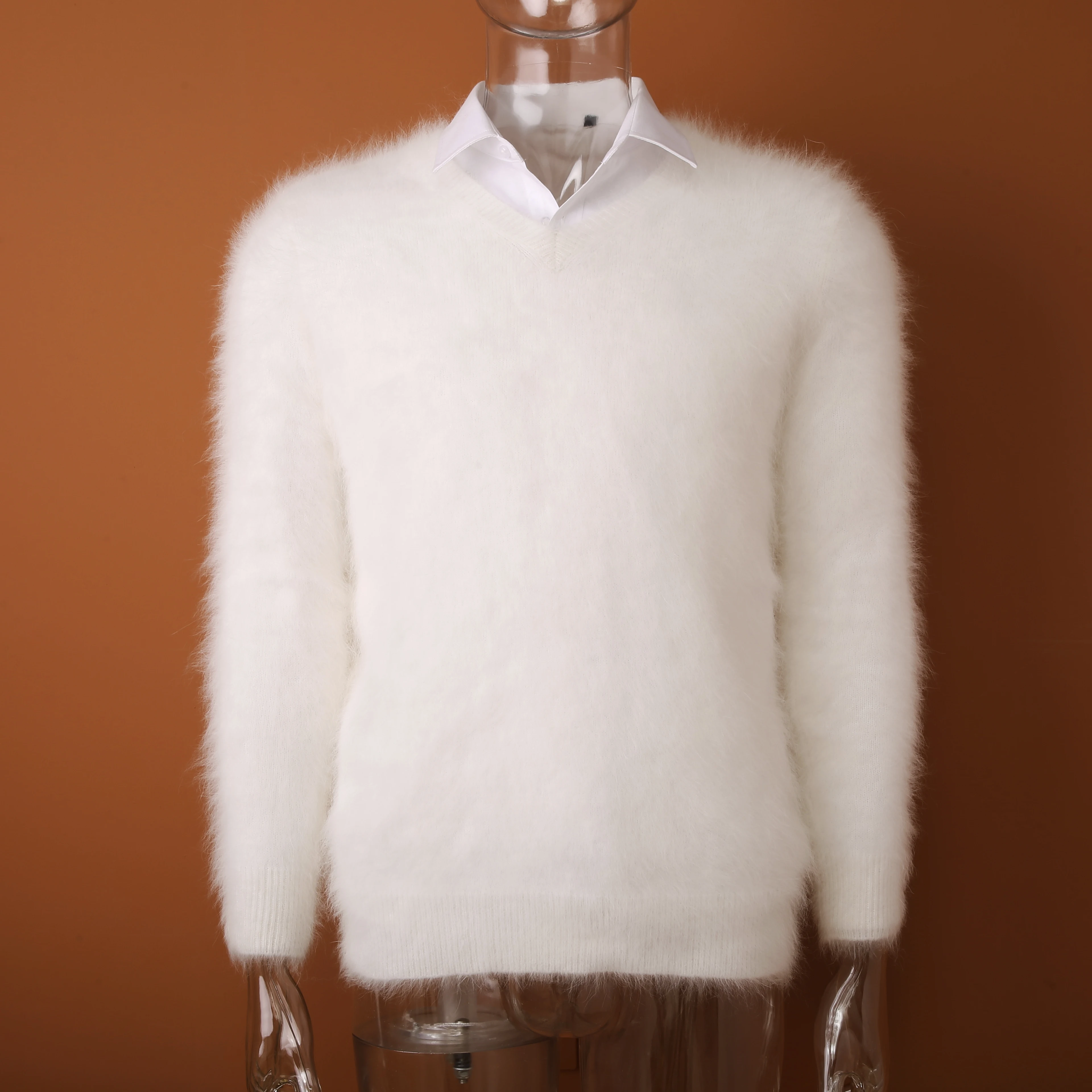 New genuine mink cashmere sweater men pure  cashmere sweater pullovers mink sweater free shipping S200416