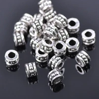 100pcs tibetan silver metal 5 5x4 5mm rondelle short tube shape loose spacer beads lot for jewelry making diy crafts findings