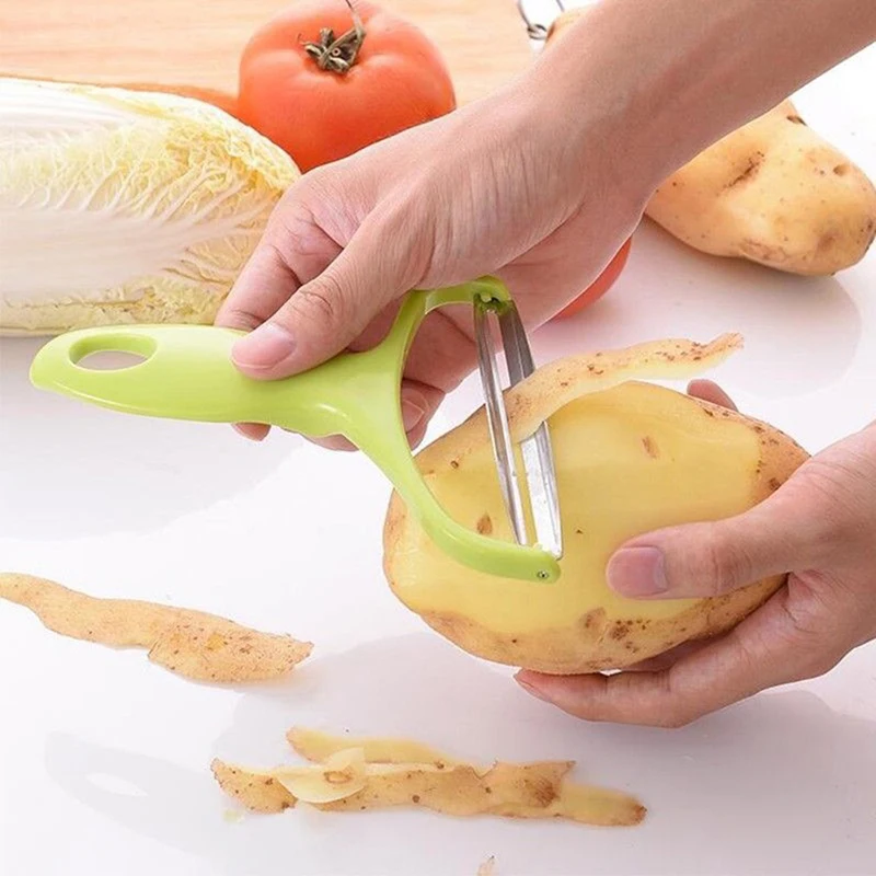 

2 Wide Mouth Peelers Vegetables and Fruits Stainless Steel Knife Cabbage Grater Salad Potato Slicer Kitchen Accessories Gadgets