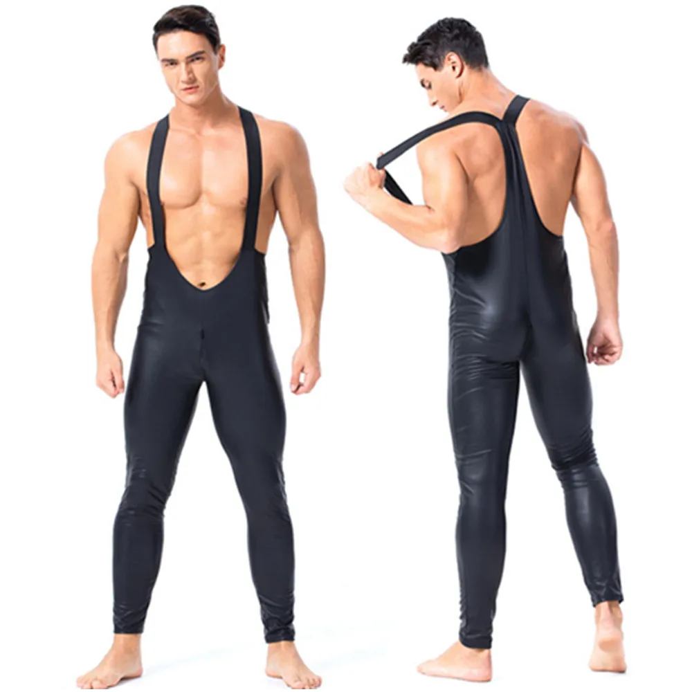 

Для мужчин сексуальное боди латексные Латекс комбинезон с открытой промежностью, ночного клуба, гей Искусственная кожа латекс костюм для т...