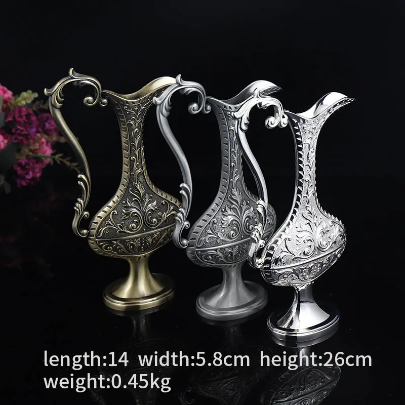 Новая классическая ваза для дома офиса украшения металл европейский стиль ретро