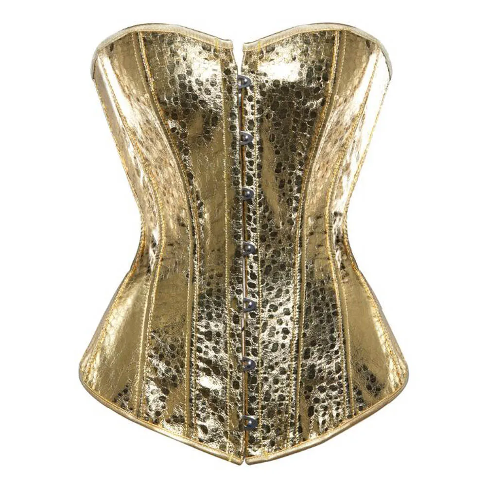 Женский золотистый корсет сексуальный бюстье топ нижнее белье одежда на