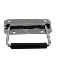 spring loaded case handle metal surface mount chest handle with rubber grip for flight case cabinet aluminum case 110x75mm
