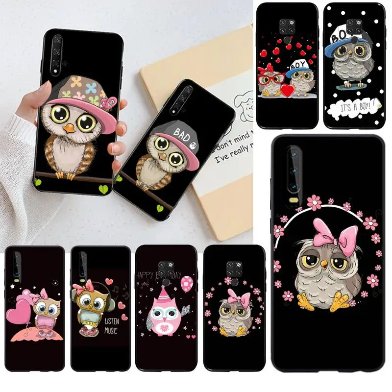 HPCHCJHM умный чехол для телефона с милой совой и мультипликационным принтом Huawei P30 P20