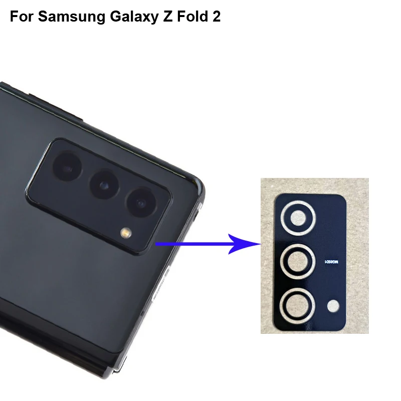 Cristal de lente de cámara trasera para Samsung Galaxy Z Fold 2, piezas de lente de cristal para Samsung Galaxy Z Fold2