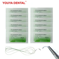 12pcs 75cm medical suture needles with thread suture material 40 nylon monofilament for training suture practice kit instrument