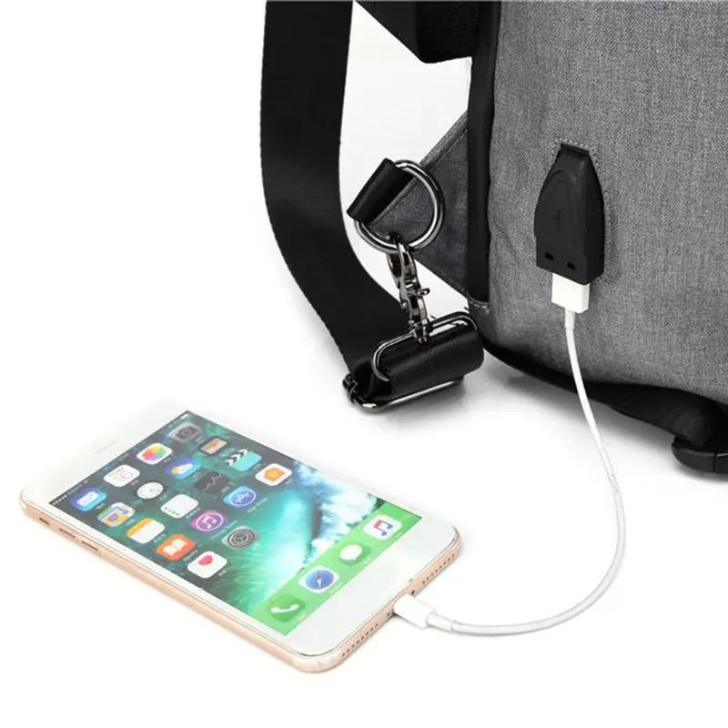 

Men Chest Pack Riding Rucksack Multi Pockets USB Charging Sports Shoulder Bag LX9F