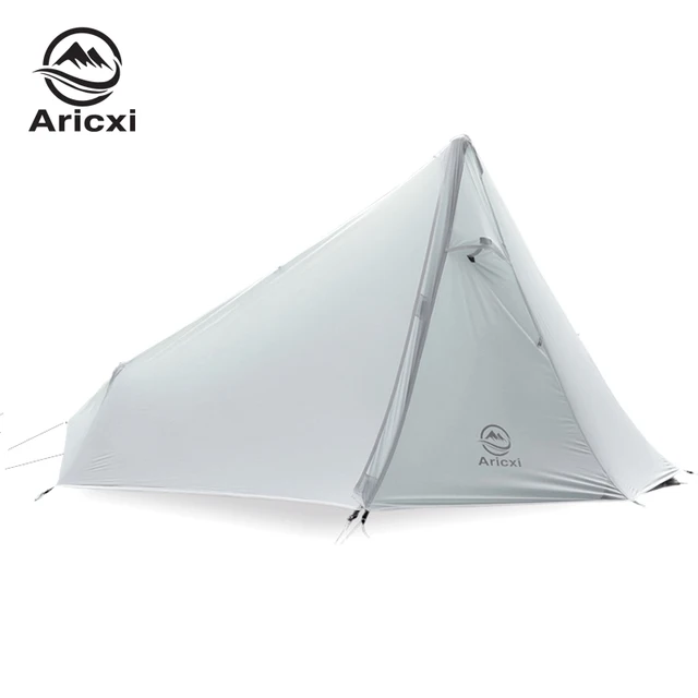 Aricxi Oudoor Ultralight Camping Tent 3 Season 1 Single Person Professional 15D Nylon 1 Side Silicon Coating Rodless Tent 3