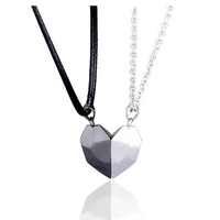 2021 personality a pair of heart shaped wishing stone couple heartbreak stitching necklace for women party accessories
