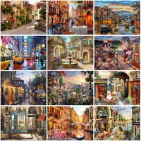diy 5d diamond painting street landscape full square round new arrival building mosaic embroidery painting rhinestone home decor