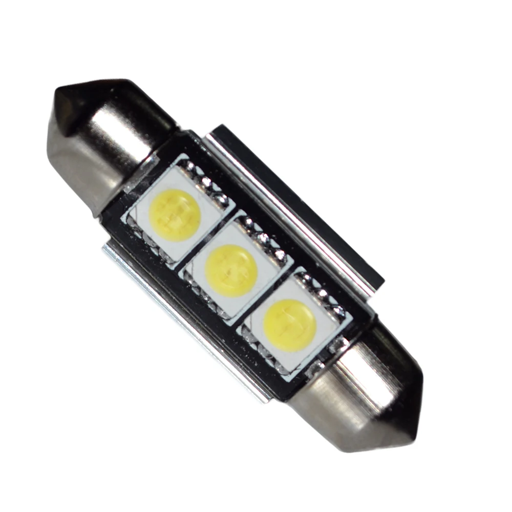 3-SMD 5050 6418 C5W Светодиодный лампочки Canbus Error Free номерного знака купол светильник 10*36