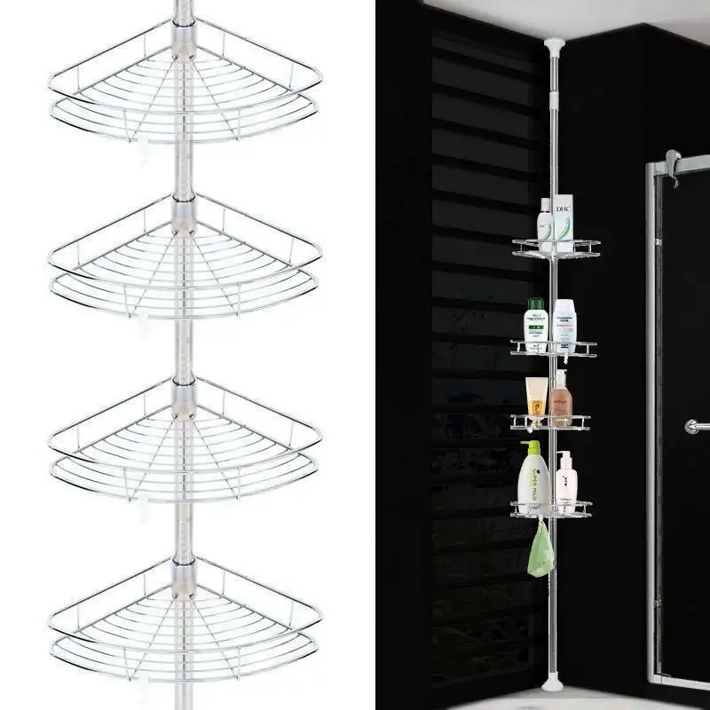 4-уровневый угловой держатель для душа металлическая полка-органайзер ванной