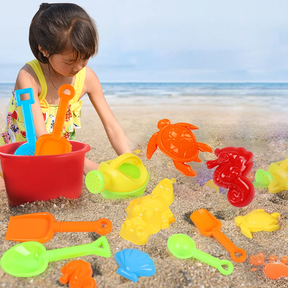 

Children Beach Toys 14 Pcs Kit Baby Summer Digging Sand Tool with Shovel Water Game Play Outdoor Toy Set Sandbox for Kid