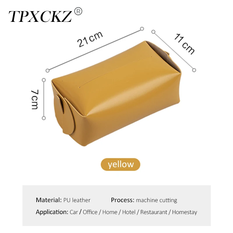 

TPXCKz Tissue Box Cover Soft PU Leather Foldable Handkerchief Box Napkin Holder For Living Room Kitchen Desktop Tissue Boxes