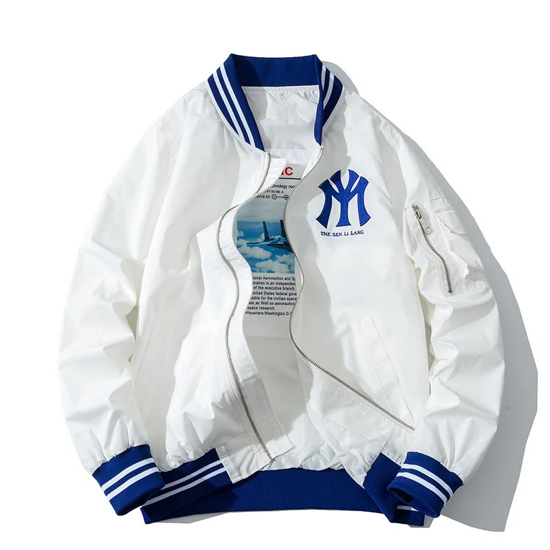 

2020 New Arrival Hot Stand Collar Coat Baseball Uniform Zipper Cotton Liner Rib Sleeve Loose Brand Clothing Bomber Jacket Men