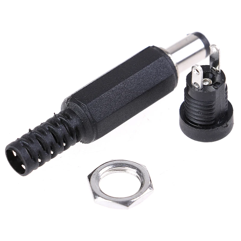 1 пара пластиковая женская вилка + штепсельная адаптер питания постоянного тока