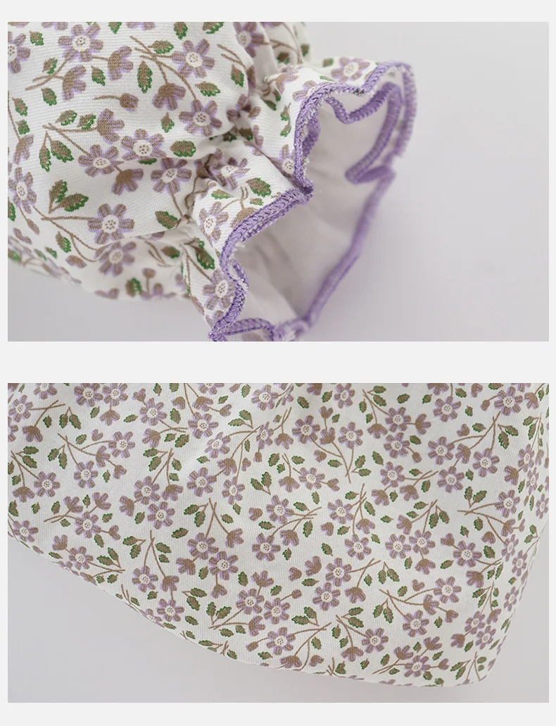 

1-4 Years 2021 Spring Korean Children's Clothing Floral Print Long Sleeve Cute Princess Toddler Girl Clothes Sweet Baby Dress