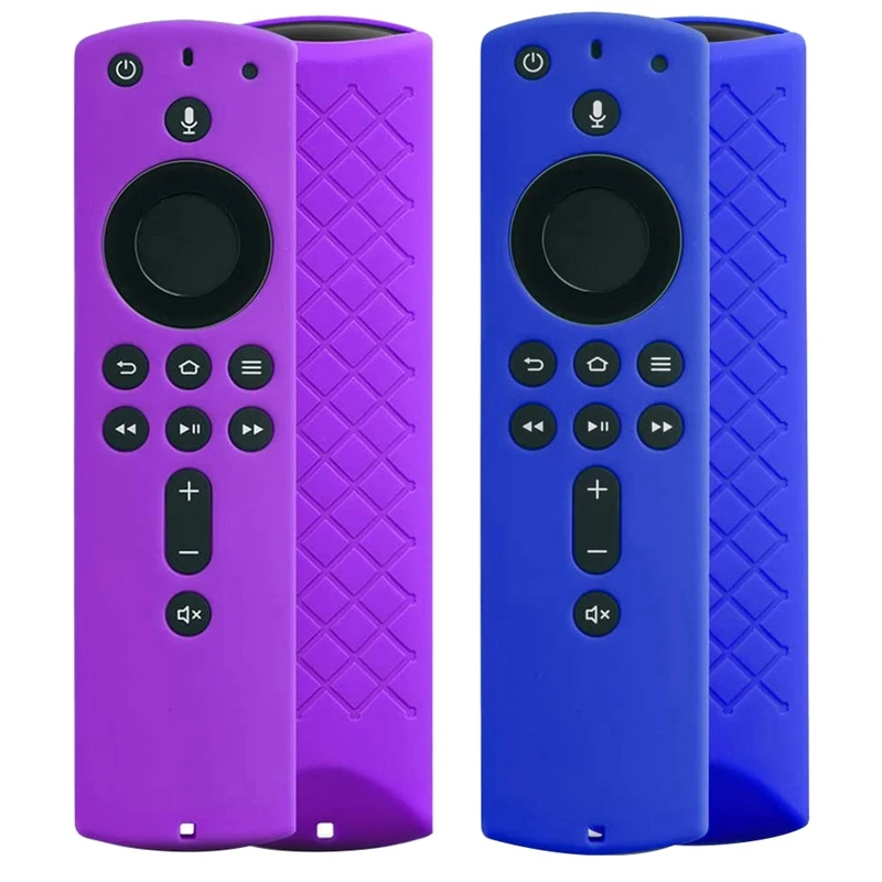 2 шт Защитный силиконовый чехол для Fire TV Stick 4K (2 го поколения) (3 (фиолетовый +