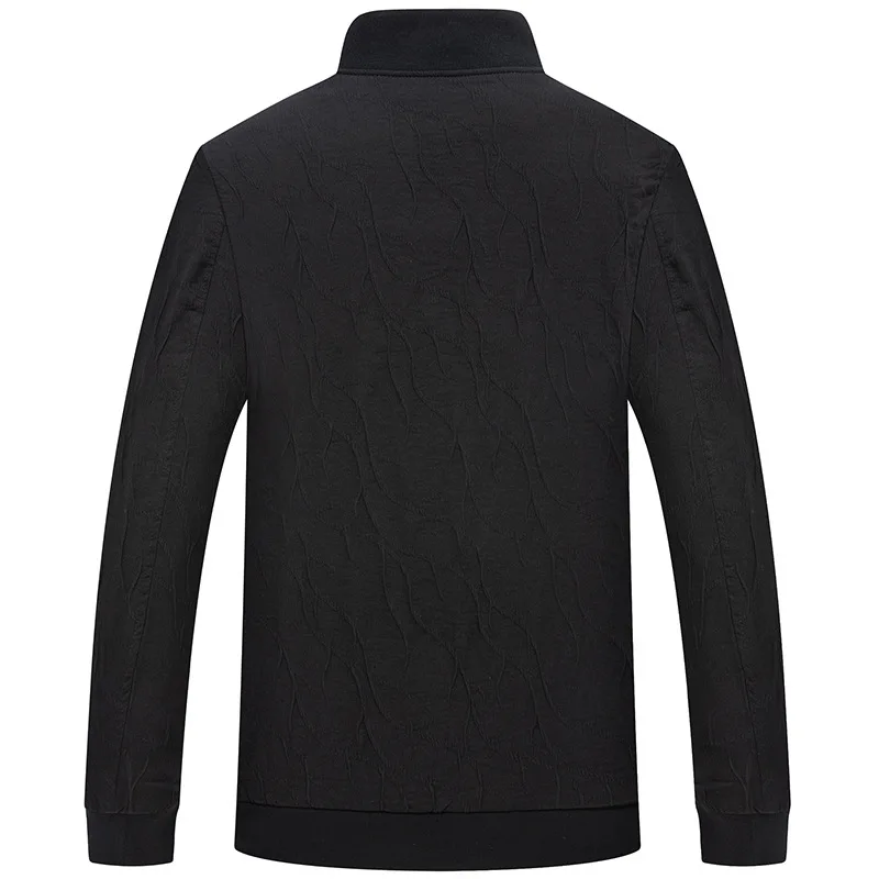 

Autumn men's middle-aged stand collar jacket plus fat plus size father's style to overcome fat man's loose solid color coat