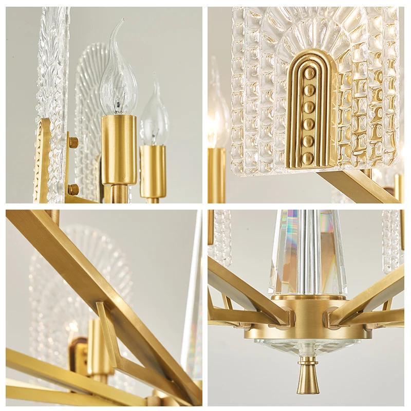 Люстра Светодиодная медная потолосветильник светильник в американском стиле