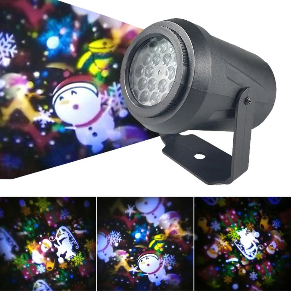 

16 Pattern LED Snowflake Projector Lights Christmas Projection Lamp Snow Spotlight for Holiday Party Home Garden New Year Decor