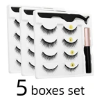 4 пары магнитных ресниц натуральная подводка для глаз магнитные короткие накладные ресницы инструменты для макияжа ручной работы Ресницы