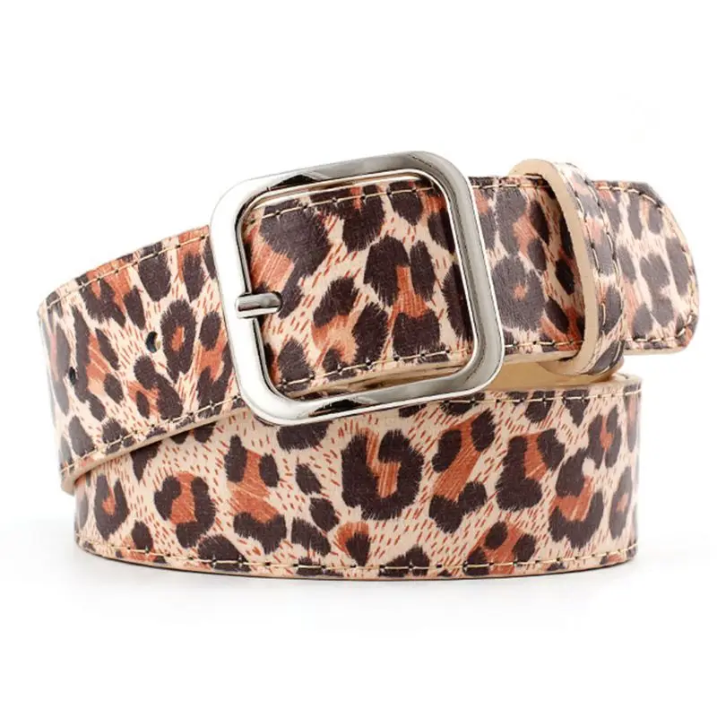 Женский ретро пояс из искусственной кожи с леопардовым принтом застежка