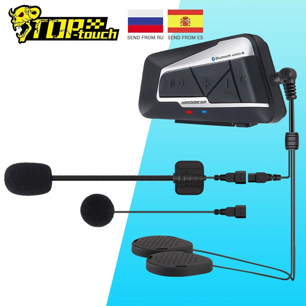HEROBIKER мотоциклетный домофон шлем водонепроницаемый беспроводной Bluetooth гарнитура
