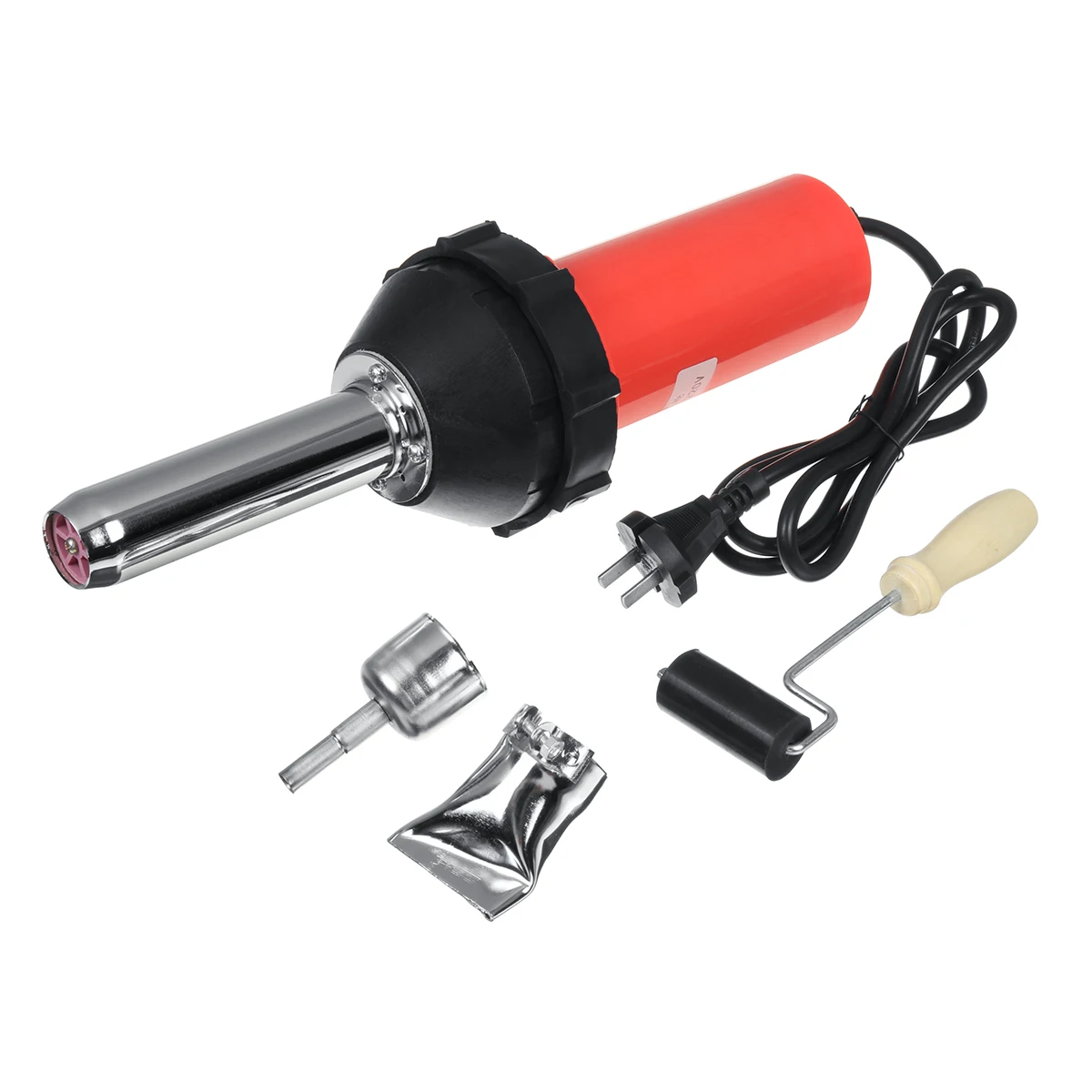 220V 1080W Hot Air Guns Plastic Welders Torch Heat Tools Kit with 2 Nozzle +Roller+Adapter Welding Machine | Инструменты
