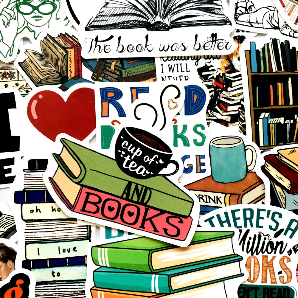 50/100 шт./компл. I love reading виниловые наклейки премиум класса водонепроницаемые