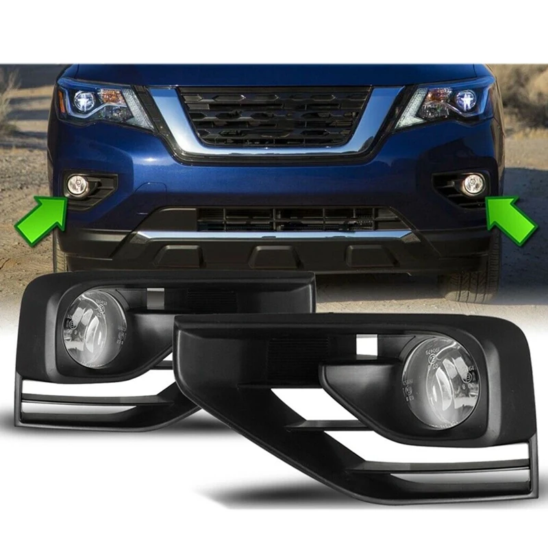 

Car Clear Lens PAIR Fog Light Lamps Wiring Switch Kit for Nissan Pathfinder 2017-2018
