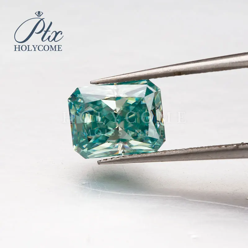 

6x7mm 2020 hot sale Radiant Cut top quality Stone Green moissanite in stock Gemstone for jewelry making accept customized