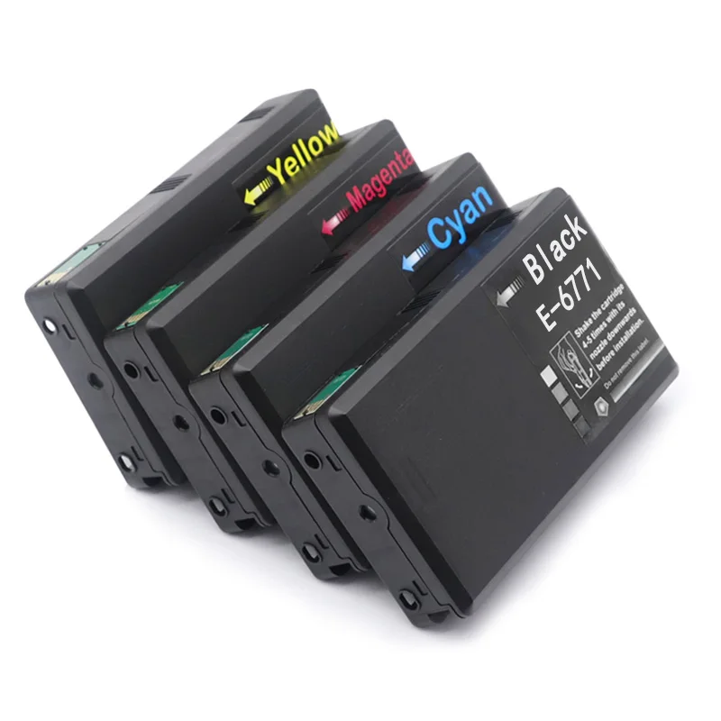 4 шт. совместимый картридж с чернилами T6771 T6772 T6773 T6774 для Epson рабочей силы Pro WP 4011 4091