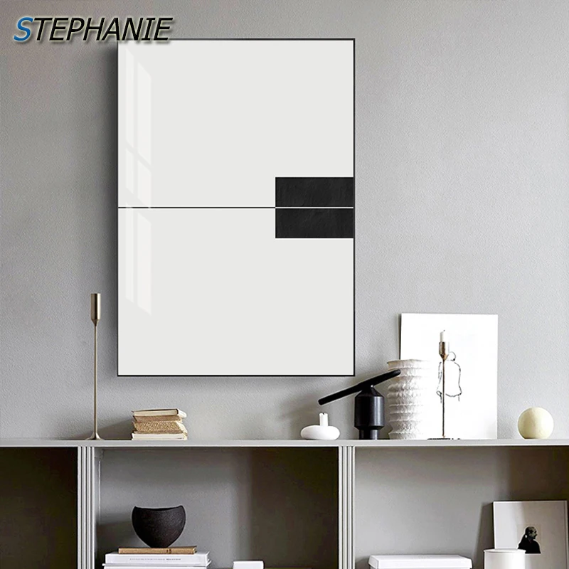 Скандинавский черно белый серый постер Абстрактная Картина на холсте