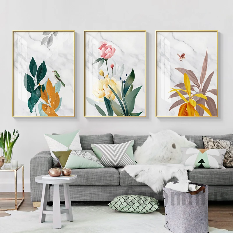 Современная скандинавский HD Картина на холсте с изображением розовых цветов и