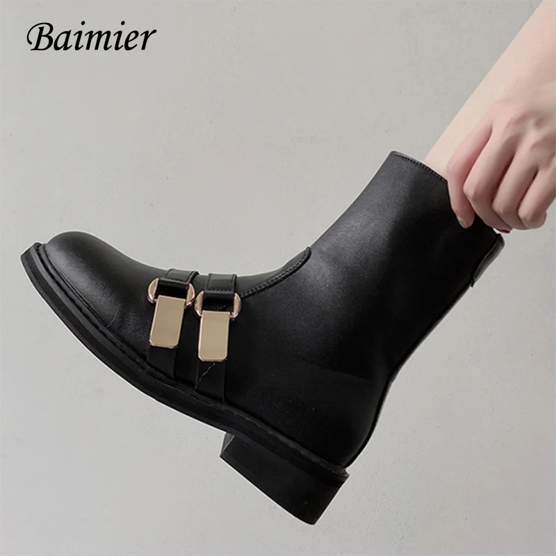 Зимние женские ботильоны локомотивные ботинки в британском стиле с