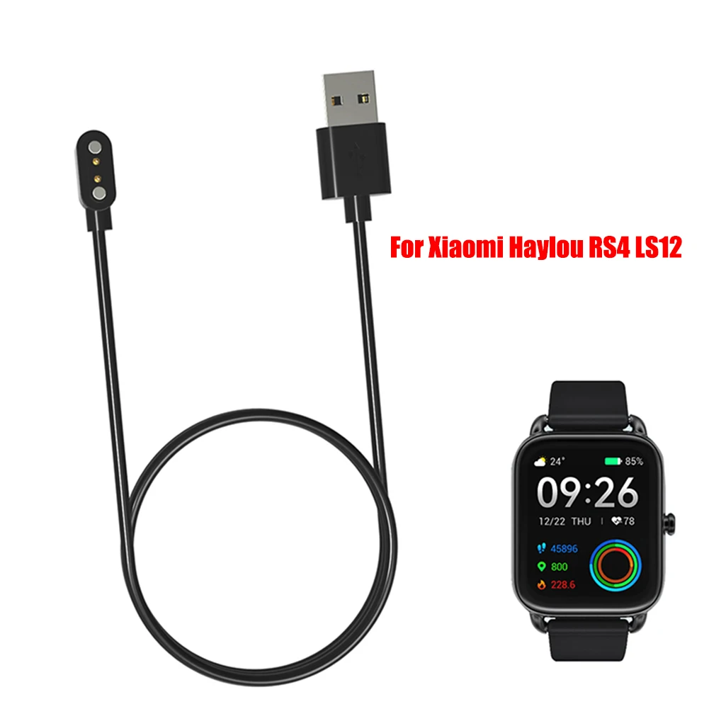 

Smartwatch USB Charge Cable for Xiaomi Haylou RS4 LS12 Sport Watch Charger USB to PC or AC Charger Cable 60CM/100CM Black