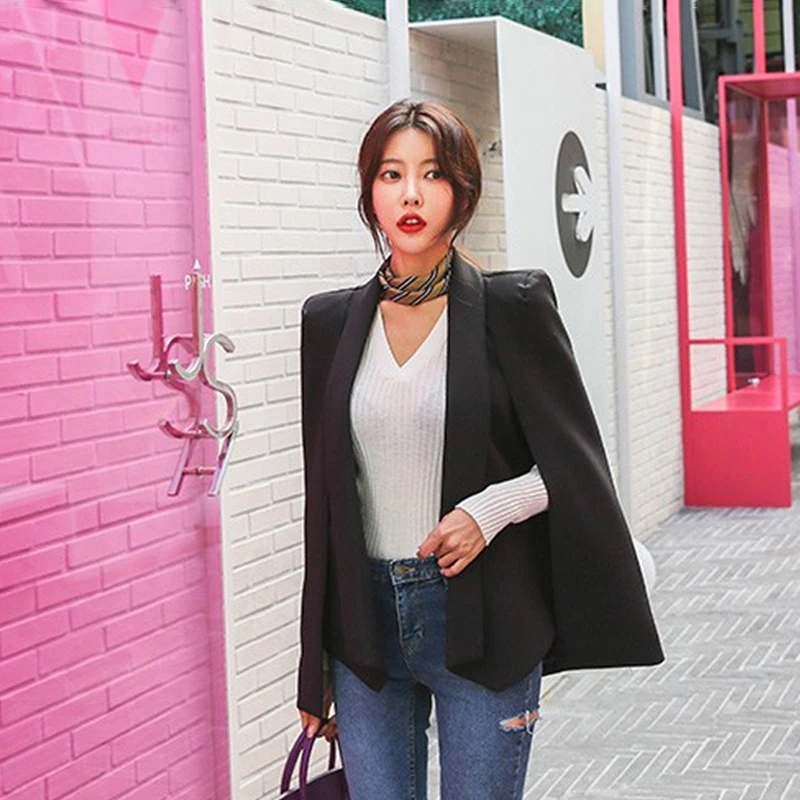 GALCAUR Patchwork Plaid Women's Coat Cloak Korean Female Coats Autumn Plus Size Fashion New Clothing 2020 Ladies OL Style | Женская