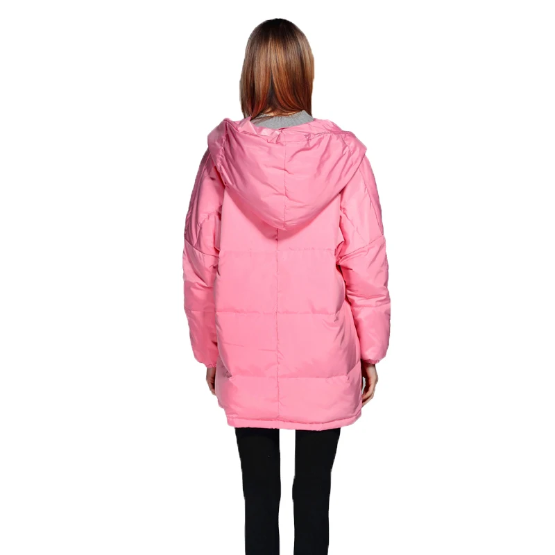 Пальто женское зимнее на 90% утином пуху с отворотами и завязками талии | Женская