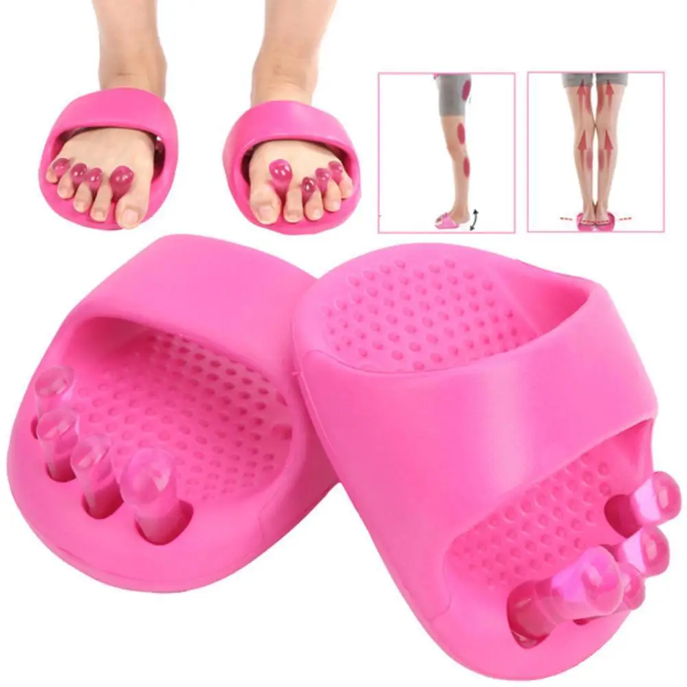 

1 Pair 5 Toe Half Palm Slimming Massage Slippers Posture Deportment Orthosis Shaping Bodies Create Perfect Curve Household Pink