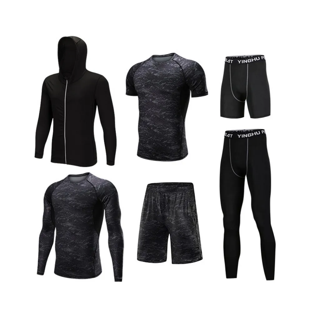 

2021 Hot Men's Tracksuit Suit Gym Fitness Clothes Compression Sports Training Exercise Workout Tights Running Jogging Sport Wear