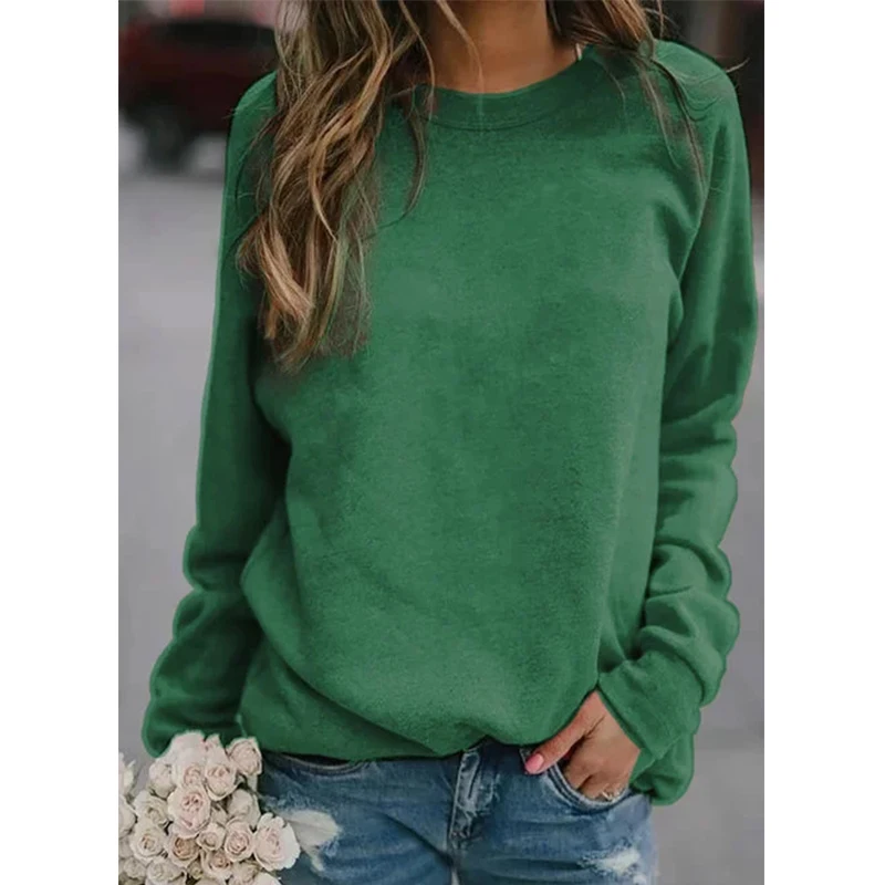 Женский Повседневный пуловер 5XL размера плюс однотонная Толстовка с длинным