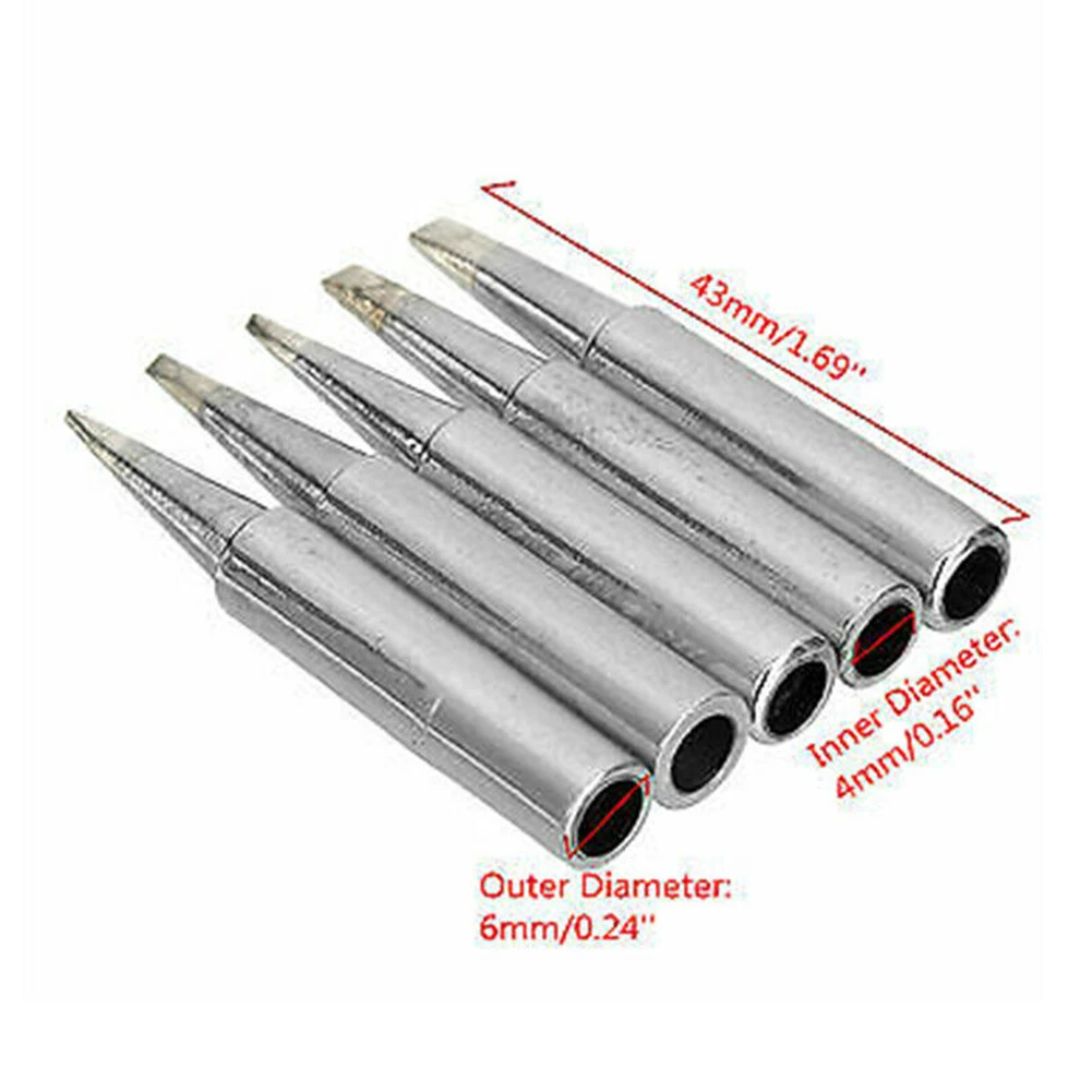 

5Pcs Tips For Soldering Iron 900M-T Welding Head Replaceable Accessories For Hakko 907 933 Soldering Station