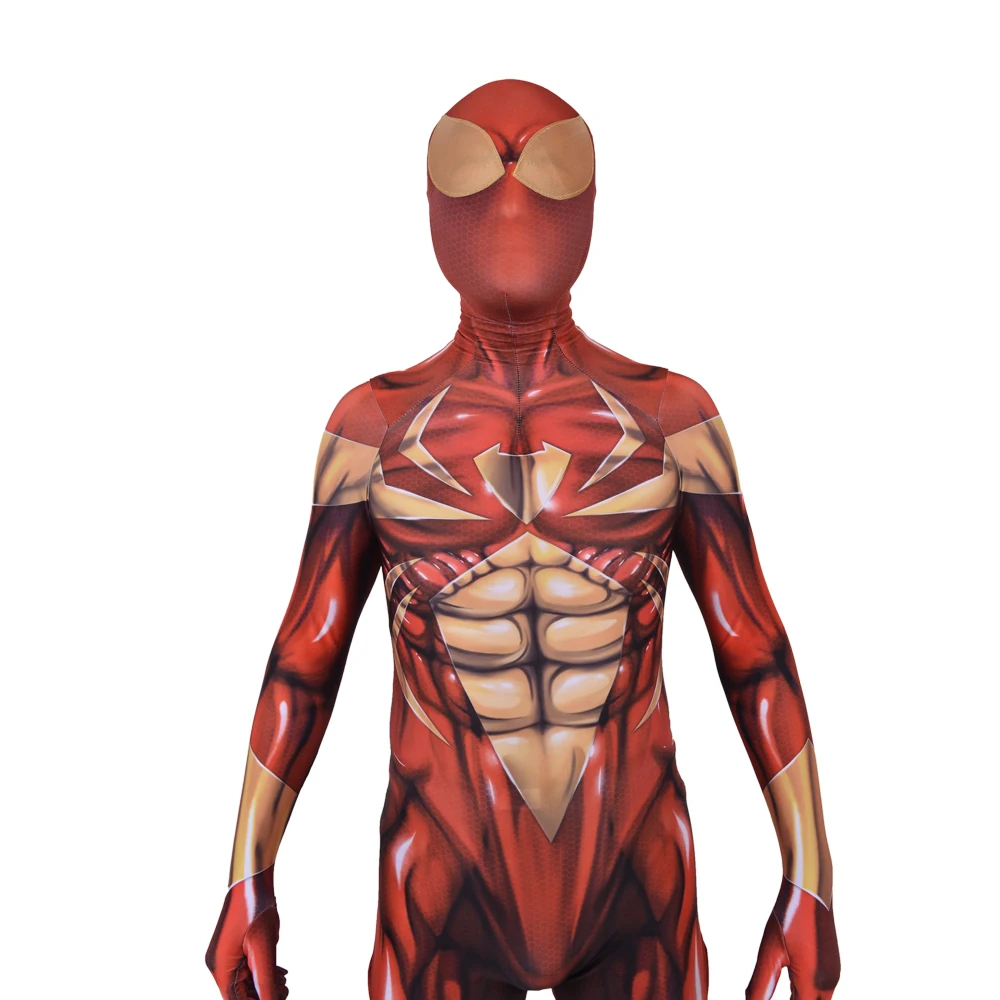 Золотистый костюм для косплея супергероя Зентаи на Хэллоуин с 3D принтом спандекс