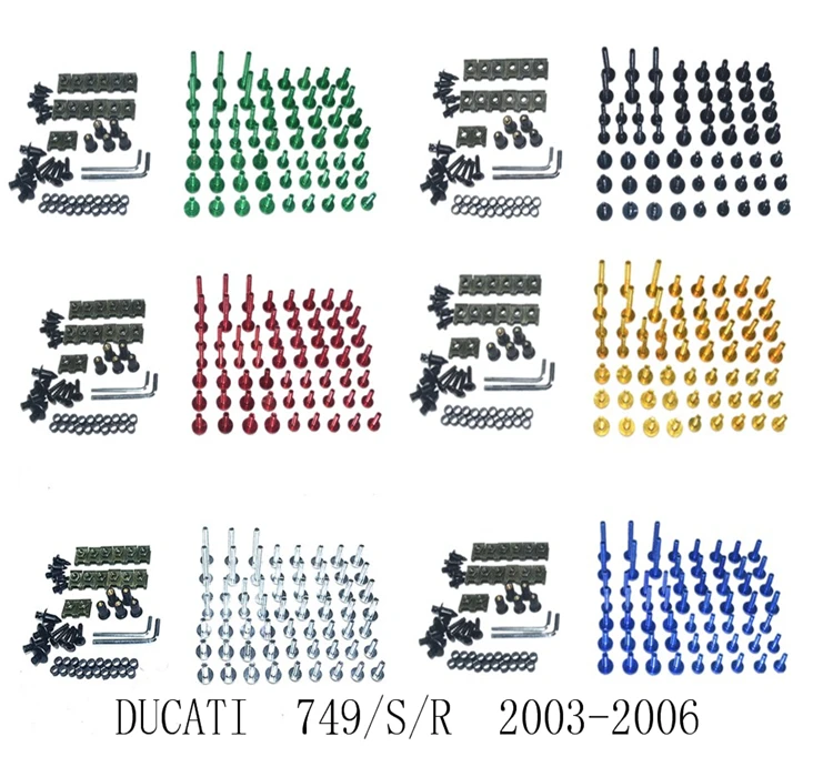 Полный Обтекатель болтов Комплект болты для кузовных работ Fit DUCATI 749/S/R 2003