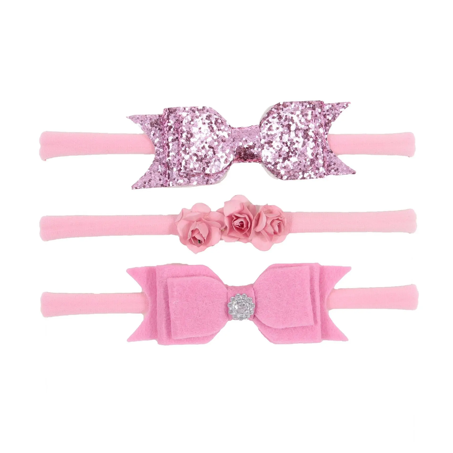 

Boutique Chic Paper Flower Headbands Baby Girls Bowknot Nylon Hairband Toddler Bow Hair Rope