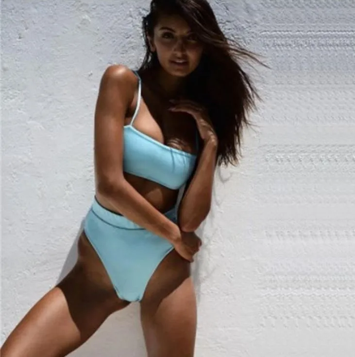 Соблазнительные бикини однотонное с эффектом пуш-ап 2021 дюйма женский купальник